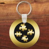 GOLD PUZZLE PIECES SLEUTELHANGER (Voorkant)