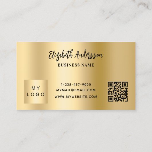 Gold qr code Business logo loyalty (Achterkant)