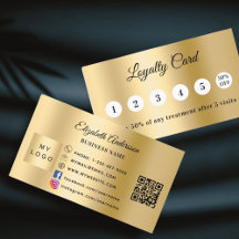 Gold qr code business logo loyalty card