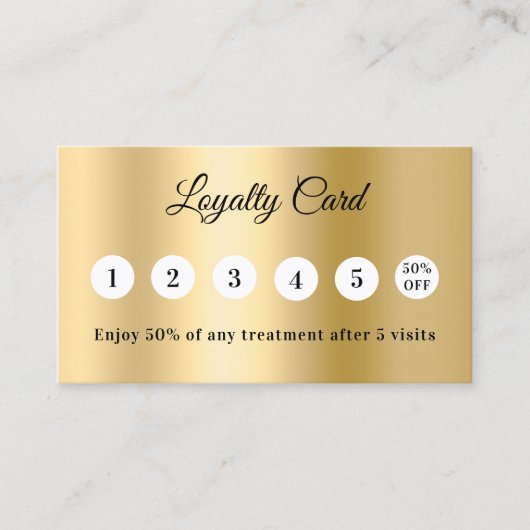 Gold qr code business logo loyalty card (Voorkant)