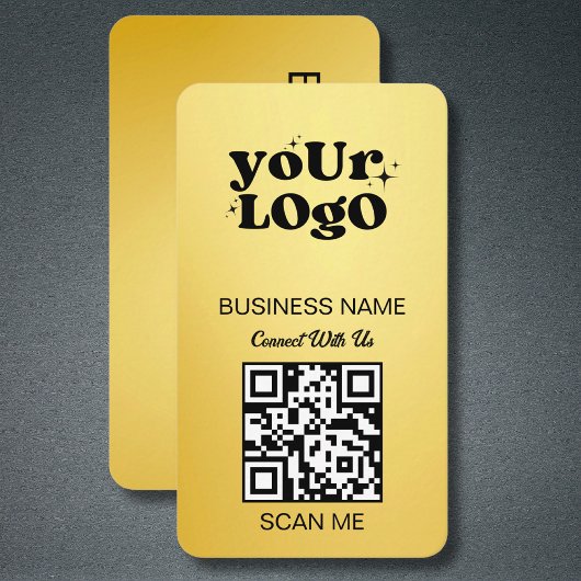 Gold QR Code Business Logo | Zwart Goud Modern Visitekaartje