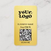 Gold QR Code Business Logo | Zwart Goud Modern Visitekaartje (Voorkant)