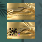 Gold qr code logo social media premium visitekaartje