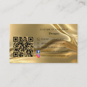 Gold qr code logo social media premium visitekaartje (Achterkant)