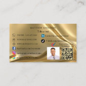 Gold qr code logo werknemer foto social media Nede Visitekaartje (Achterkant)