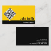 Gold QR Code Petroleum Engineer Visitekaartje (Voorkant / Achterkant)
