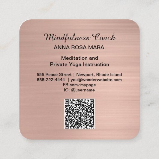 *~* Gold QR code Star Glitter Butterfly Mysous Vierkante Visitekaartje (Achterkant)