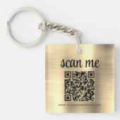 Gold QR-code Zakelijk Logo Promotioneel Sleutelhanger (voorkant)