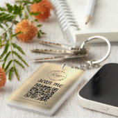 Gold QR-code Zakelijk Logo Promotioneel Sleutelhanger (Voorkant Rechts)