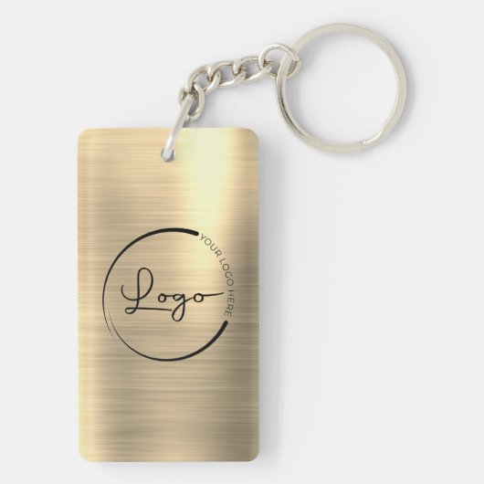 Gold QR-code Zakelijk Logo Promotioneel Sleutelhanger (achterkant)