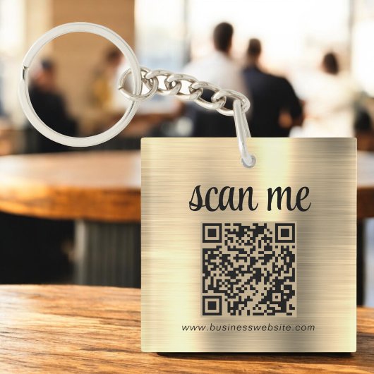 Gold QR-code Zakelijk Logo Promotioneel Sleutelhanger