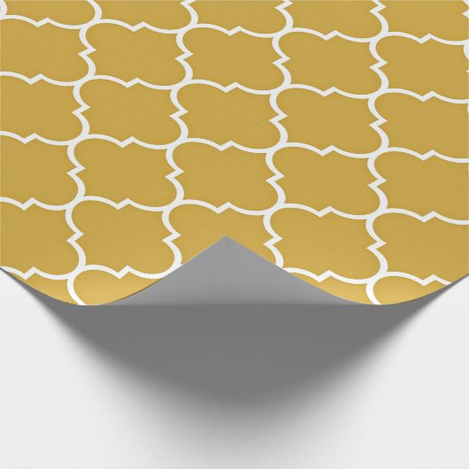 Gold Quatrefoil Pattern Cadeaupapier (Hoek)