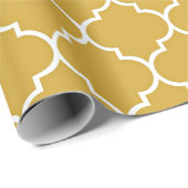 Gold Quatrefoil Pattern Cadeaupapier (Rol Hoek)