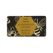 Gold Queen Bee Apiary Retouradres Etiket (Voorkant)