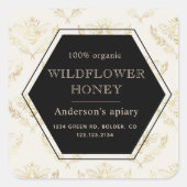  Gold Queen Bee Honey Jar Label (Voorkant)