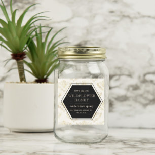 Gold Queen Bee Honey Jar Label
