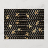 Gold Queen Bees en Honeycomb Briefkaart (Voorkant)