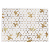 Gold Queen Bees en Honeycomb op White Groot Cadeauzakje (Achterkant)