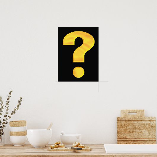 Gold Question Mark Poster (Keuken)