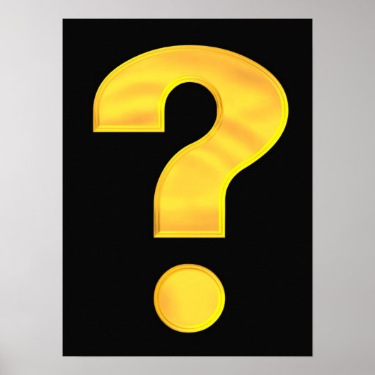Gold Question Mark Poster (Voorkant)
