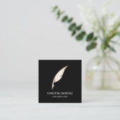 Gold Quill Pen MOBILE NOTARY SINGENT BLACK Vierkante Visitekaartje (Staand voorkant)