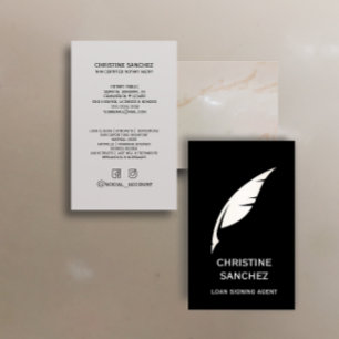 Gold Quill Pen PUBLIC NOTARY SINGENT Black Visitekaartje