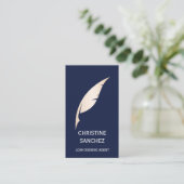 Gold Quill Pen PUBLIC NOTARY SINGENT blauw Visitekaartje (Staand voorkant)