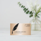 Gold Quill Pen PUBLIC NOTARY SINGENT GOLD Visitekaartje (Staand voorkant)