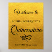 Gold Quinceañera 15e verjaardag Welkom Poster (Voorkant)