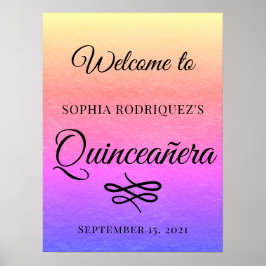 Gold Quinceañera 15e verjaardag WelkomstPoster Poster