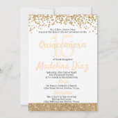 Gold Quinceanera Birthday Invitation Cumpleanos Kaart (Achterkant)