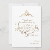 Gold Quinceañera Hartelijk dank voor de Sjabloon v Kaart (Achterkant)