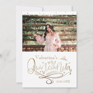 Gold Quinceañera Hartelijk dank voor de Sjabloon v Kaart