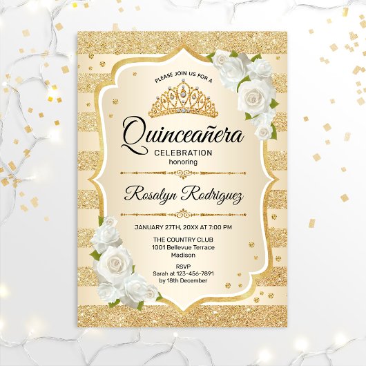 Gold Quinceanera Kaart