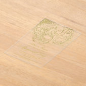 Gold Quinceanera Masquerade Party Acryl Uitnodigingen (Laagn)