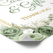 Gold Quinceañera Sage Green Crown Kaarten & Gesche Poster (Hoek)
