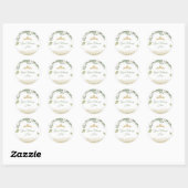 Gold Quinceañera Sage Green Crown Uw bericht Ronde Sticker (Vel)