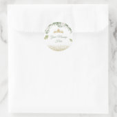 Gold Quinceañera Sage Green Crown Uw bericht Ronde Sticker (Tas)