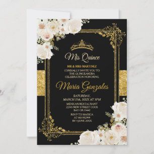 Gold Quinceanera White Mexican Girl 15e verjaardag Kaart