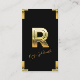 Gold R Initiaal en Visitekaartje aan de grenzen