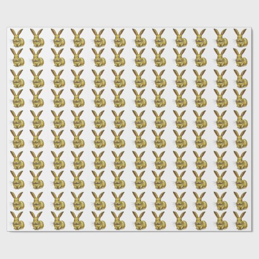 Gold Rabbit Pattern Chinese nieuwjaar 2023 Cadeaupapier (Vlak)
