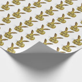 Gold Rabbit Pattern Chinese nieuwjaar 2023 Cadeaupapier (Hoek)