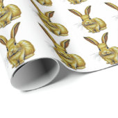 Gold Rabbit Pattern Chinese nieuwjaar 2023 Cadeaupapier (Rol Hoek)