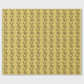 Gold Rabbit Pattern Chinese nieuwjaar 2023 Cadeaupapier (Vlak)