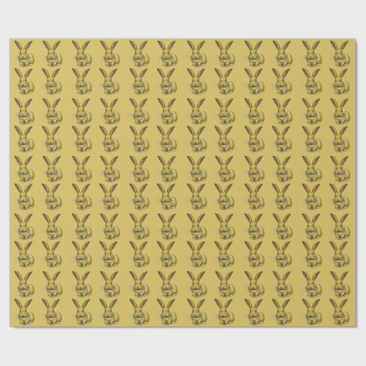 Gold Rabbit Pattern Chinese nieuwjaar 2023 Cadeaupapier (Vlak)