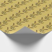 Gold Rabbit Pattern Chinese nieuwjaar 2023 Cadeaupapier (Hoek)