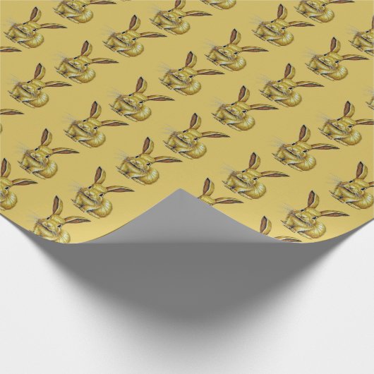 Gold Rabbit Pattern Chinese nieuwjaar 2023 Cadeaupapier (Hoek)