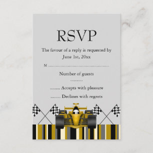 Gold Race Car RSVP