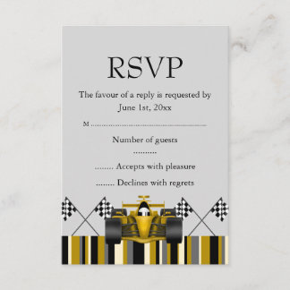 Gold Race Car RSVP