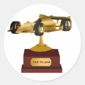 Gold Race Car Trophy Sticker (Voorkant)